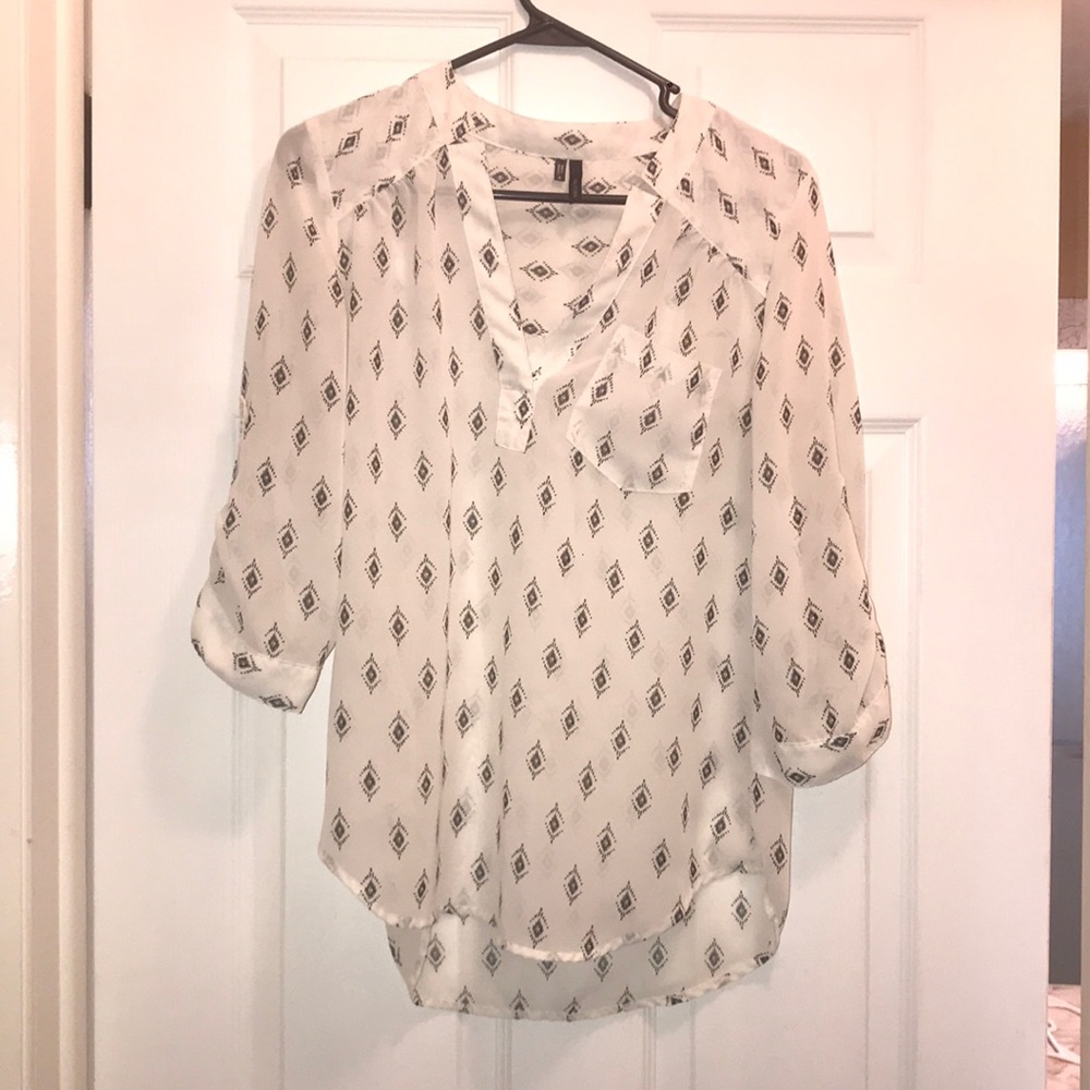Chiffon black and white blouse
